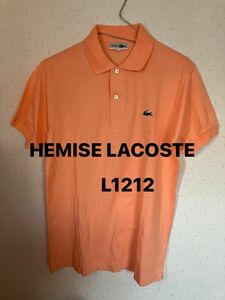 希少　CHEMISE LACOSTE L1212 オレンジ　ポロシャツ　Mサイズ　シュミーズラコステ　ワニ刺繍ロゴ