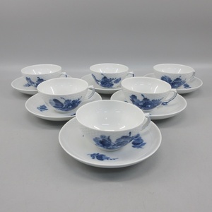 1円〜 Meissen マイセン ブルーフラワー プレイン カップ＆ソーサー 6客 食器 336-2714300【O商品】