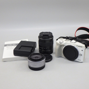 1円〜 Canon キヤノン EOS M3 ダブルズームキット EF-M 22mm F2 STM ※動作不良あり カメラ 339-2688661【O商品】