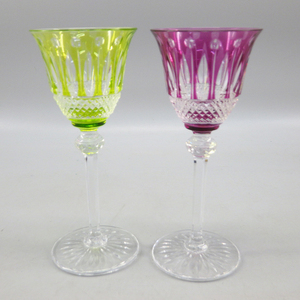 1 jpy ~ SAINT LOUIS sun Louis Tommy wine glass purple * yellow color .. glass total 2 customer glass 250-2720363[O commodity ]