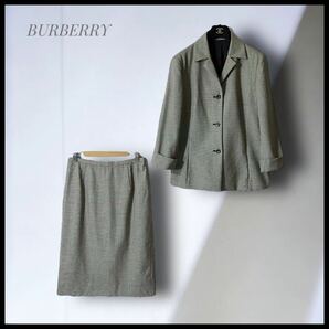 【BURBERRY LONDON】 千鳥格子スカートスーツ セットアップ ジャケット42 スカート38