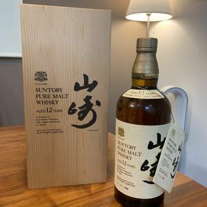 サントリー ピュアモルト ウイスキー 山崎12年 特級　760ml 旧 向獅子 古酒 木箱付き　SUNTORY WHISKY YAMAZAKI 