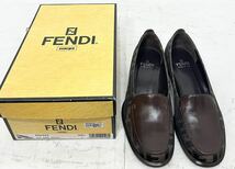 FENDI フェンディ パンプス ズッカ ブラウン系 ロゴ サイズ　36 1/2 程度良好　レディース　シューズ_画像1