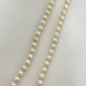 アコヤ 本真珠 ネックレス 約6.8-7.1mm珠 約42cm pearl necklace ジュエリー jewelry 金具 シルバー 刻印の画像1