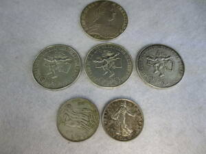 [70807m] Italy 500 lilac silver coin / Mexico Olympic 25peso silver coin / France also peace country 5 franc silver coin / Austria 1780 year ta-reru silver coin 6 sheets . summarize 