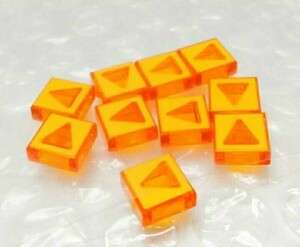 10個　矢印　プリントタイル　LEGO　レゴ　未組み立て　未使用　パーツ　部品　クリアパーツ　透明