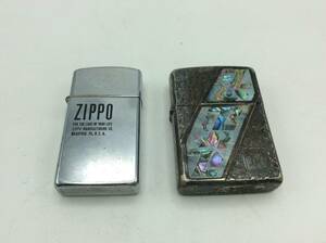 BB90◇＜火花確認済み＞ジャンク オイルライター Zippo ジッポ 2点セット 喫煙具 喫煙グッズ 現状品 ◇