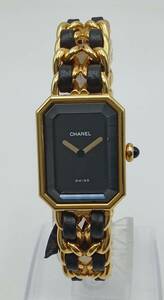 BB12!<QZ/ battery replaced > wristwatch CHANEL Chanel Premiere L size A.S.82750 quartz 2 hands belt one part thousand torn equipped present condition goods!