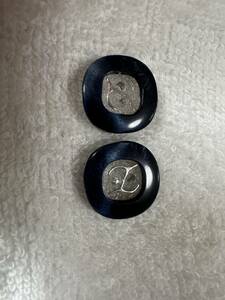 3883 約17㍉　青　ボタン ２個セット　ビンテージ　 未使用品　手芸　裁縫　おしゃれ　ハンドメイド　DIY　リメイク