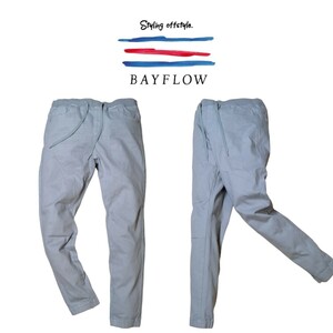 # новый товар не использовался BAYFLOW тест цвет . вокруг . разница ... брюки-джоггеры B-FLEX стрейч * 2023SS потускнение голубой JOG XL size5 Bay поток 