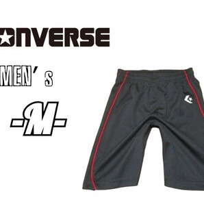 送料無料 メンズM◇CONVERSE◇ショートジャージパンツ 黒赤