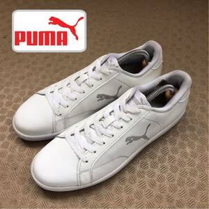★【 PUMA 】★合皮 刺繍ホワイトテニススニーカー★サイズ 27