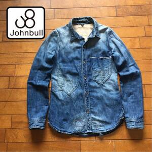 ☆【 JOHNBULL 】★日本製 AS672セルビッチ縦落ちデニム レディース ルードワークシャツ★サイズ S