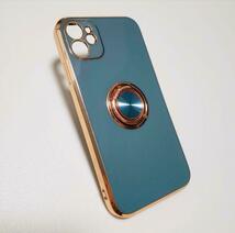 ★iPhoneSE　iPhone7　iPhone8　ケース　ブルー　緑　青　バンカーリング　マグネット_画像6