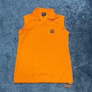 パーリーゲイツ ゴルフ ノースリーブポロシャツ ベスト オレンジ レディースサイズ0 