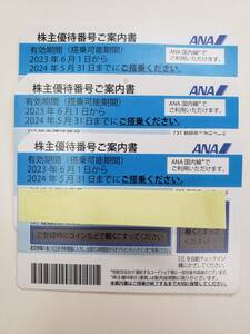 ANA株主優待券　2024年5月31日迄　3枚の価格　番号通知