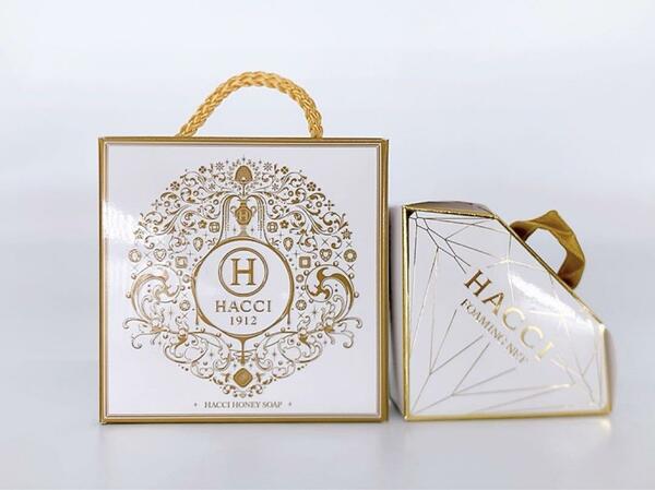 未使用HACCI はちみつ石鹸 80g 泡立てネット