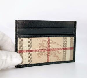 綺麗BURBERRY カードケース ノバチェック シャドーホース　ブラック