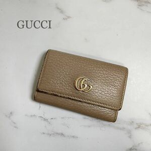 【T145】 グッチ GUCCI マーモント GG 6連キーケース レザー 本革 かわいい 綺麗色 イタリア製