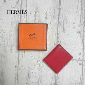 【368】新品未使用品？ 箱付き エルメス HERMES ミニフォトフレーム レザー 本革 フランス製 かわいい レディース お守り アクセサリー