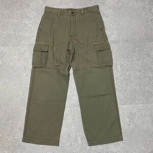 【13-225】Eddie Bauer エディバウアー ミリタリー カーゴパンツ コットン 綿 チノ トラウザー ビッグサイズ W35×R30 LOOSE FIT カーキ