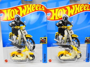 Hotwheels ホンダ スーパーカブ ホットウィール ミニカー 2台セット バイク オートバイ イエロー