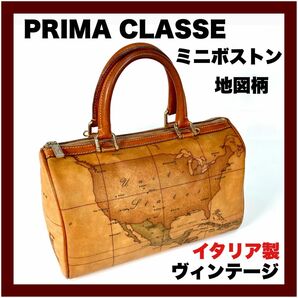 【PRIMA CLASSE】プリマクラッセ 地図柄 ミニボストンバッグ イタリア