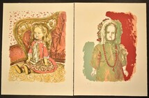 田村一男 リトグラフ 6枚 洋画家 フランス人形 EA版 美術 絵画 版画 鉛筆サイン入 限定_画像2