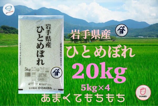 お米　精米【岩手県産ひとめぼれ20kg】5kg×4 リピーター様大好評♪もちもち柔らか♪岩手の代表品種でございます♪