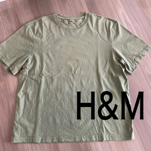 Lサイズ　半袖 Tシャツ H&Mエイチアンドエム カーキ