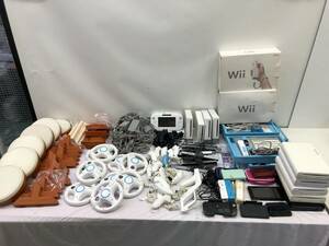 **[ Junk ]Nintendo large amount set game machine body remote control steering wheel Wii WiiU DS adaptor futoshi hand drum nintendo 2 mouth 140 size ×2