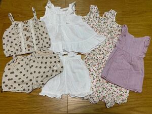 【送料無料】80サイズ　夏服　女の子　子供服　ベビー　ノースリーブ　上下セット　まとめ売り