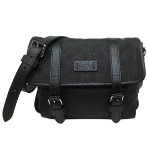  Gucci outlet GUCCI shoulder bag 510335-K2BAN-1000 nylon diagonal .. shoulder GG pattern black [ men's ][ lady's ]