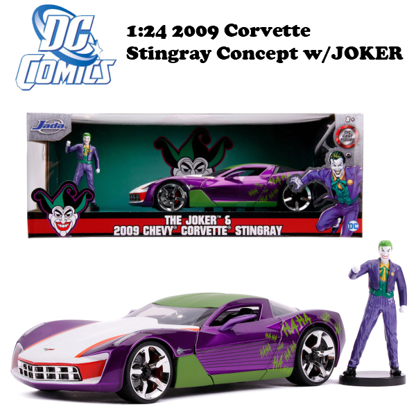1:24 DC COMICS 2009 CORVETTE STINGRAY CONCEPT w/JOKER ミニカー