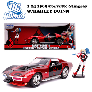 1:24 DC COMICS 1969 CORVETTE STINGRAY w/HARLEY QUINN ミニカー