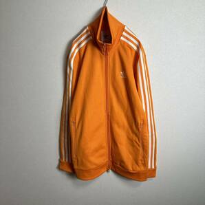 ☆アディダスベッケンバウアー　トラックジャケット　L y2k ジャージ　オレンジadidas 古着 トレフォイル　希少カラー