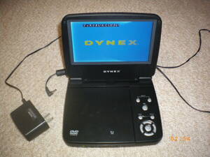 DYNEX 7V型ポータブルDVDプレーヤー DX-BPDVD7 ブラック アダプタ付き 動作品 現状格安即決 全国レターパック520円発送可能