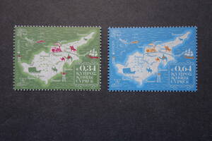 外国切手：キプロス切手 「（2020年ヨーロッパ切手）共通テーマ・昔の郵便ルート」 2種完 未使用