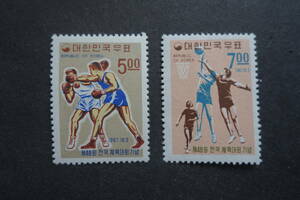 外国切手： 韓国切手「第48回全国体育大会」 2種完 未使用
