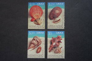 外国切手： 中国香港切手「貝」 4種完 未使用