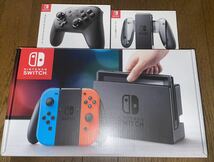 【セット】Nintendo Switch 本体/PROコントローラー プロコ/保護ケース/別売充電グリップ/別売ジョイコン 2本　動作確認済み 初期化済み_画像1