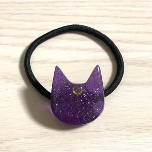 ハンドメイド ヘアゴム レジン 猫 ルナ風