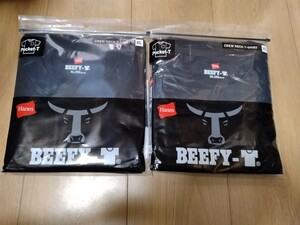 ヘインズ ビーフィー Tシャツ ポケット付き 半袖 黒　ブラック　 2枚 BEEFY-T Hanes クルーネック 無地