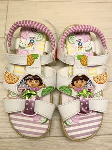 ★サンダル★ DORA ドーラ Disny ディズニー size12 約20㎝ タグ付き 未使用 靴 子供靴 キッズ 女の子 girl 白 ピンク フルーツ