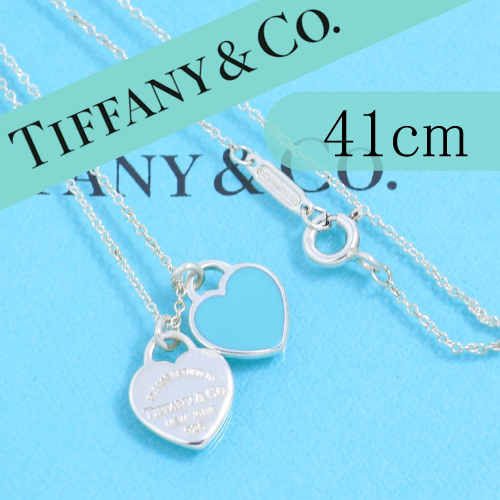 ティファニー　TIFFANY　リターントゥ ブルー ダブルハート ネックレス