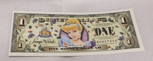 ディズニーダラー 1ドル札 $1 紙幣 シンデレラ Disney Dollars 2005年版 ディズニードル ディズニー プリンセス