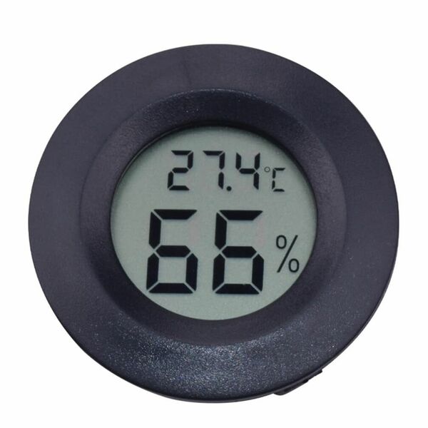 デジタル湿度計 6個セット円形 アクリル ペット温度計 高温 低温 デジタル 温度計 デジタル 湿度計