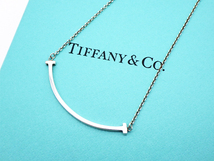 TIFFANY&Co. ティファニー T スマイル ネックレス スモール シルバー Ag925 ペンダント アクセサリー 箱付_画像1