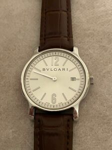 値下げ 稼働★ブルガリ Bvlgari ST35S（ソロテンポ） メンズ クォーツ腕時計※革ベルト新品交換済