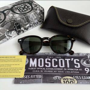 【美品】MOSCOT モスコット LEMTOSH SUN レムトッシュ サン TORTOISE トータス べっ甲柄 49□24-145 伊達メガネ サングラス 